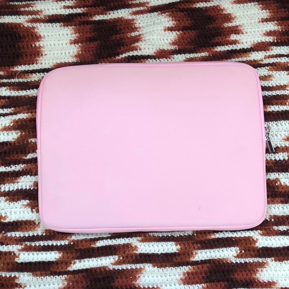 Pink laptop computer tablet book holder protective case 14” Wide x 10” Tall